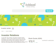 Tablet Screenshot of investor.ashland.com
